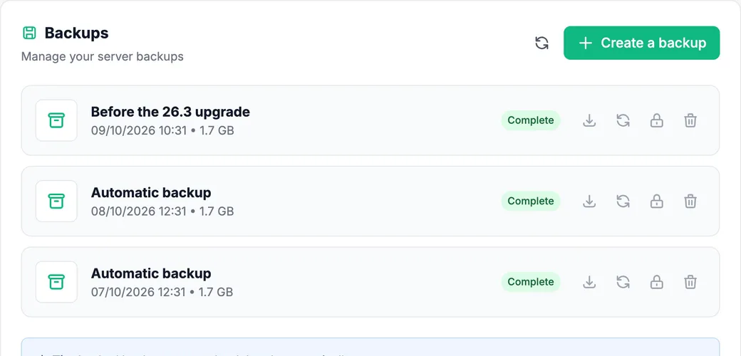 Backups as an option