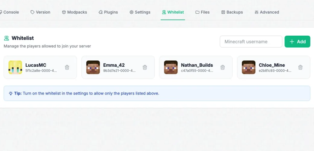 Whitelist